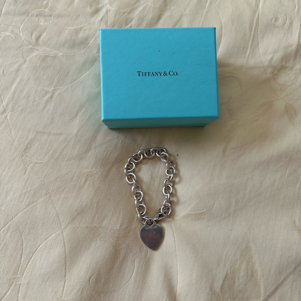 Tiffany & Co. Silver Heart Charm Bracelet
